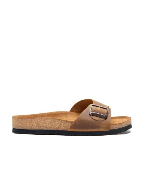 Sandales en cuir tan/crazy