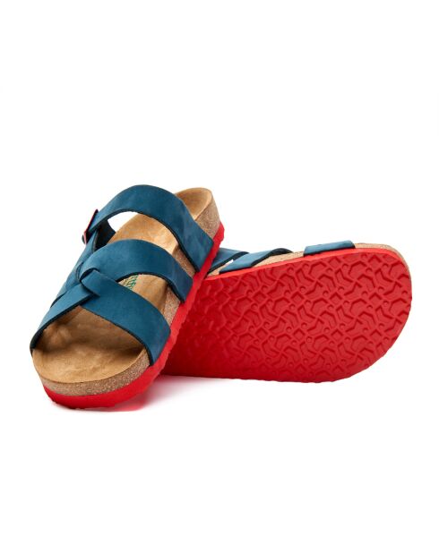 Sandales en cuir Lea navy/red /nubuck