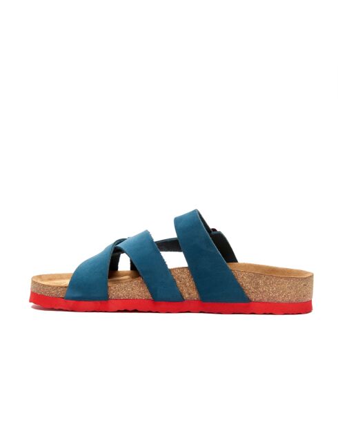 Sandales en cuir Lea navy/red /nubuck