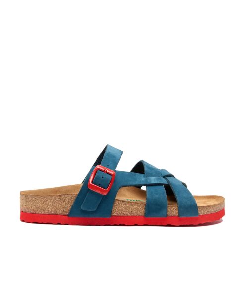 Sandales en cuir Lea navy/red /nubuck