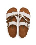 Sandales en cuir Campell doré / blanc
