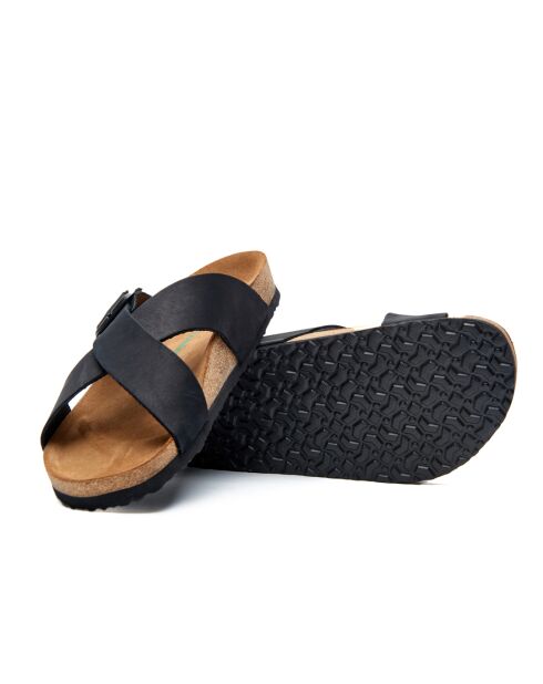 Sandales en cuir Cross black /nubuck