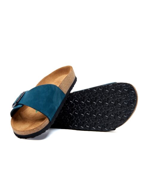 Sandales en cuir navy / nubuck