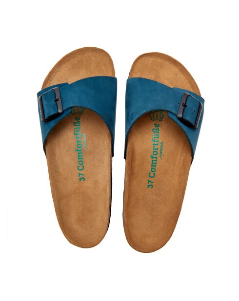 Sandales en cuir navy / nubuck