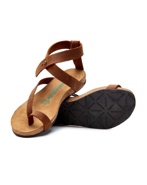 Sandales en cuir Sara brun
