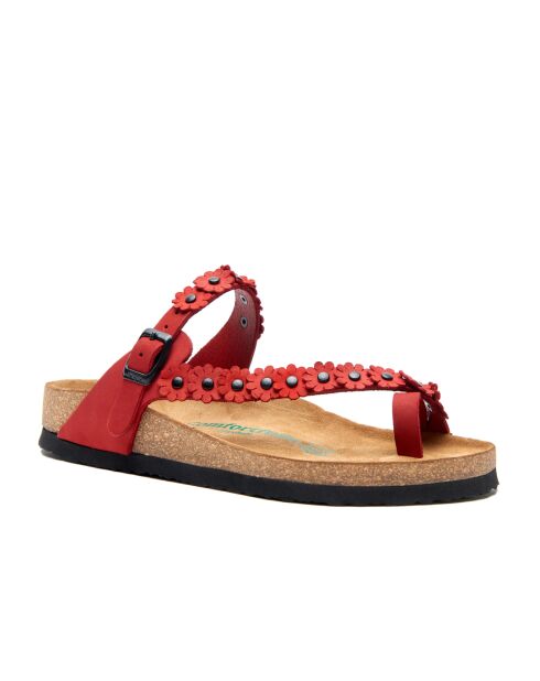 Sandales en cuir Ilva rouge