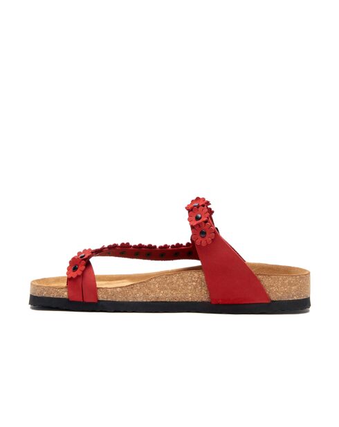 Sandales en cuir Ilva rouge