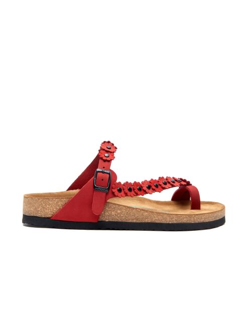 Sandales en cuir Ilva rouge