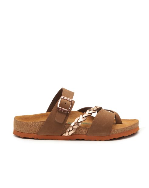 Sandales en cuir Campell rose/sables