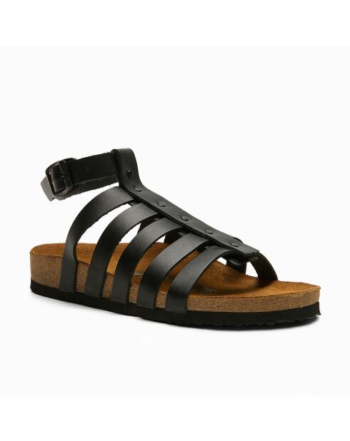Sandales en cuir Ares noires