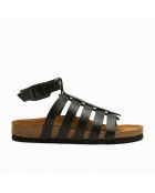 Sandales en cuir Ares noires