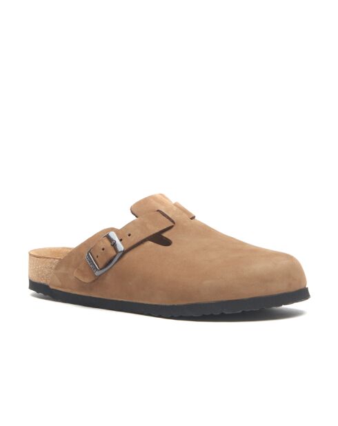 Sabots en cuir Capri sand / nubuck