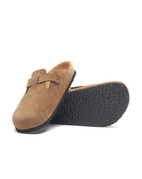 Sabots en cuir Capri sand / nubuck