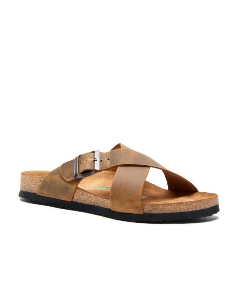Sandales en cuir Cross tan/crazy