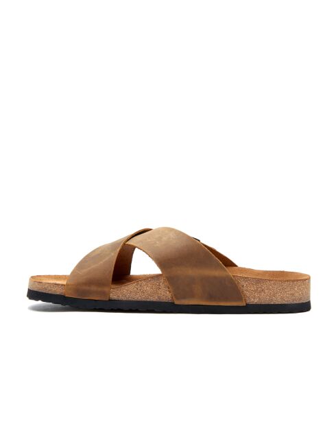 Sandales en cuir Cross tan/crazy