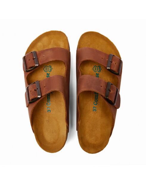 Sandales en cuir Troy brown/crazy