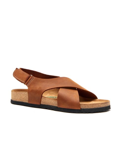 Sandales en cuir Fayette brun