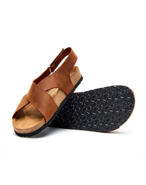 Sandales en cuir Fayette brun