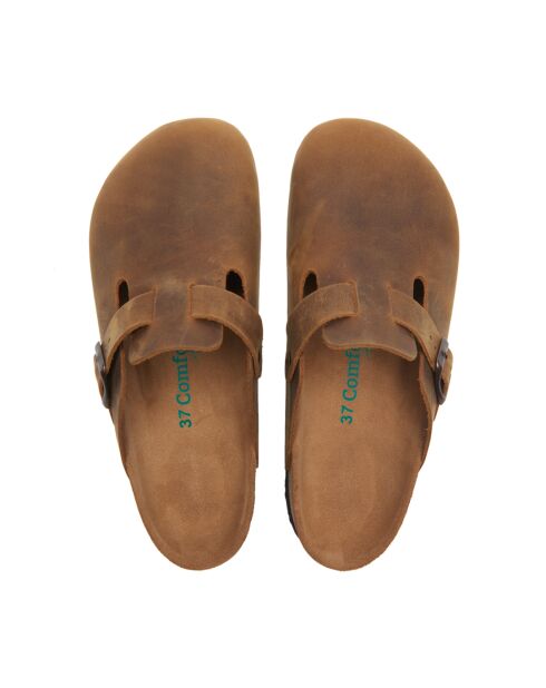 Sabots en cuir Capri tan/crazy