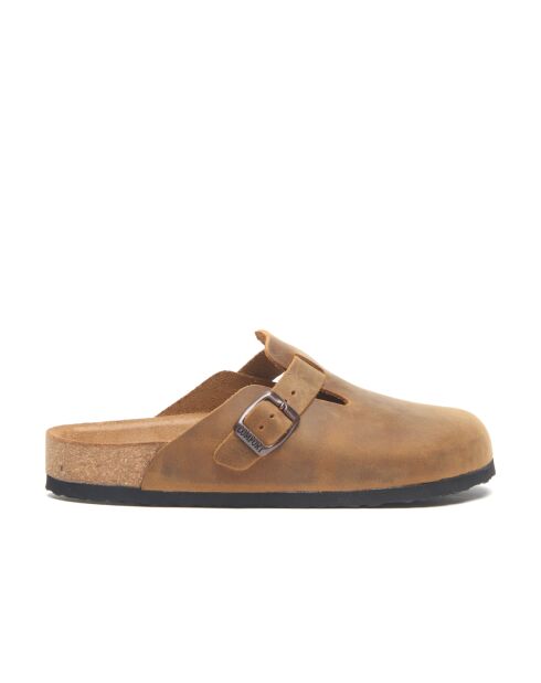 Sabots en cuir Capri tan/crazy