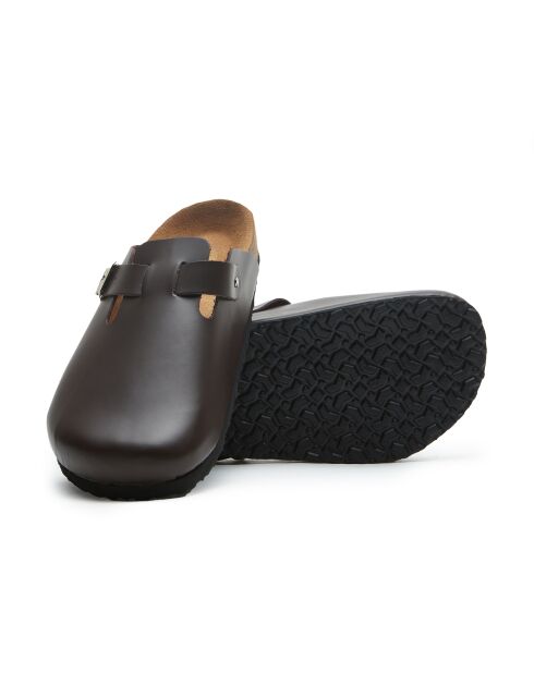 Sabots en cuir Capri brun
