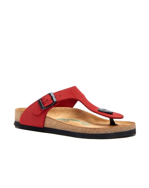 Sandales en cuir Aliz rouges