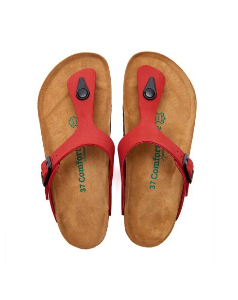 Sandales en cuir Aliz rouges