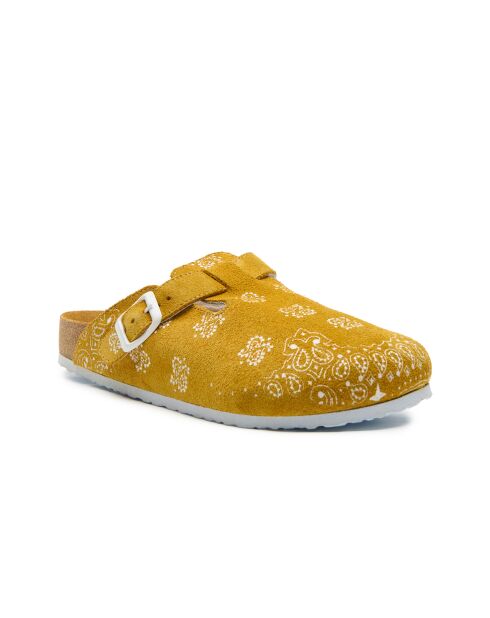 Sabots en cuir Folk Capri jaunes