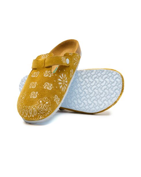 Sabots en cuir Folk Capri jaunes