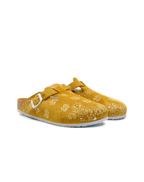 Sabots en cuir Folk Capri jaunes