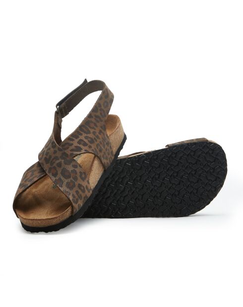 Sandales en cuir Fayette léopard