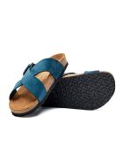 Sandales en cuir Cross navy / nubuck