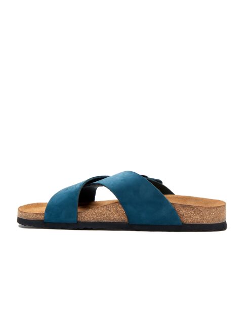 Sandales en cuir Cross navy / nubuck