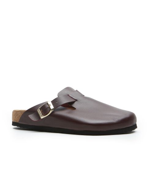 Sabots en cuir Capri bourgogne