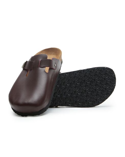 Sabots en cuir Capri bourgogne