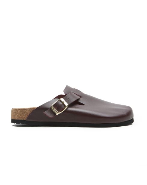 Sabots en cuir Capri bourgogne