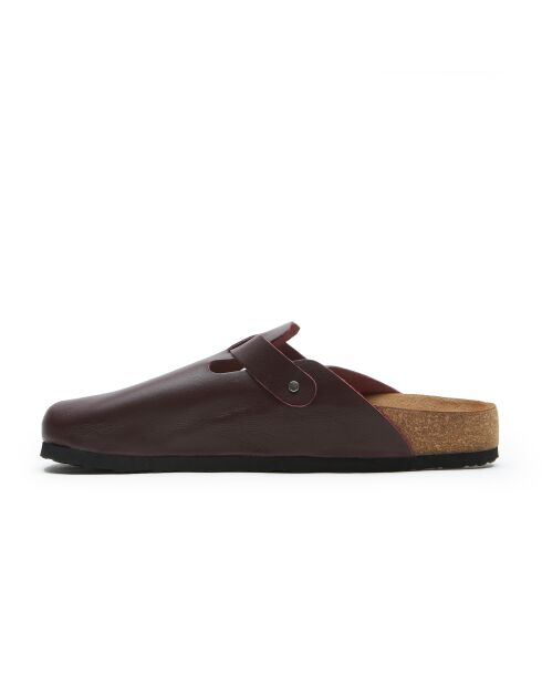 Sabots en cuir Capri bourgogne