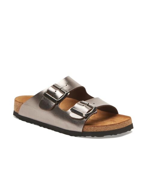 Sandales en cuir Bali platine