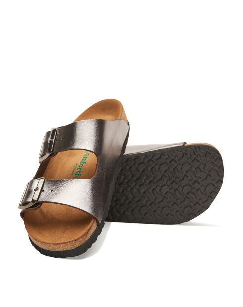 Sandales en cuir Bali platine