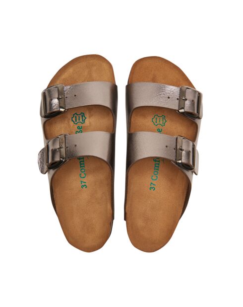Sandales en cuir Bali platine