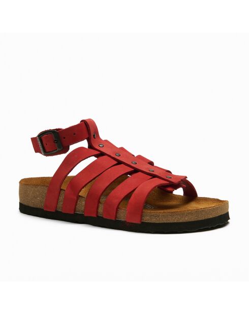 Sandales en cuir Ares rouges