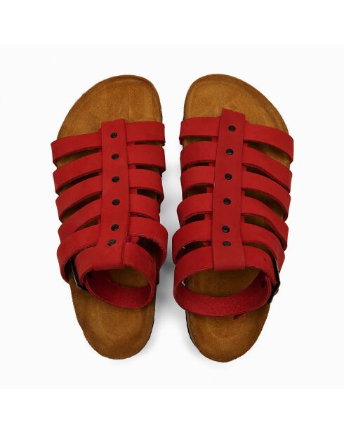 Sandales en cuir Ares rouges