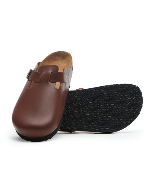 Sabots en cuir Capri tanné