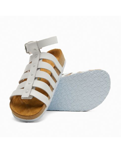 Sandales en cuir Ares blanches