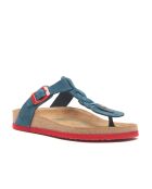 Sandales en cuir Guidan bleu marine/rouge