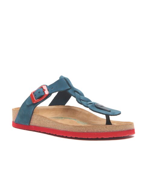 Sandales en cuir Guidan bleu marine/rouge