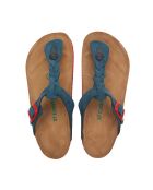 Sandales en cuir Guidan bleu marine/rouge
