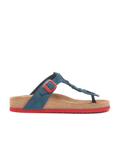 Sandales en cuir Guidan bleu marine/rouge
