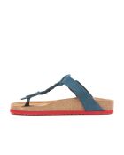 Sandales en cuir Guidan bleu marine/rouge