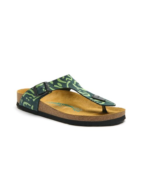 Sandales en cuir Aliz-PR bleu marine/vert